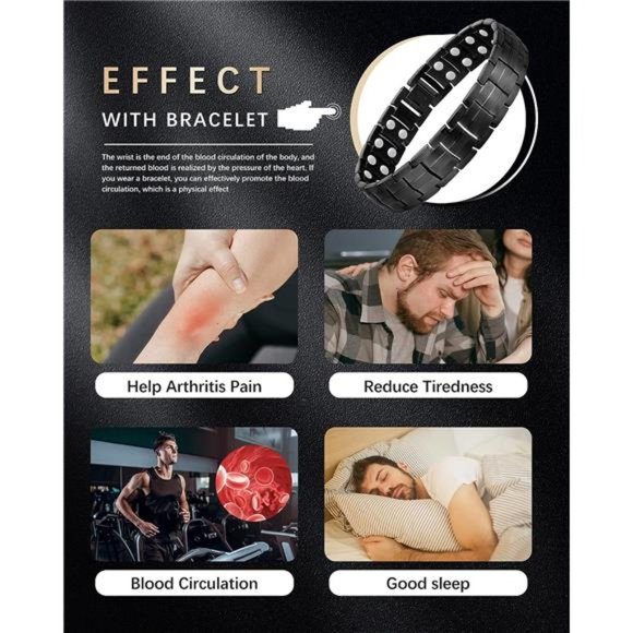 Magnetic Bracelets for Men - Ultra Titanium Steel Men's Bracelet + Remove Tool - Picture 5 of 6
